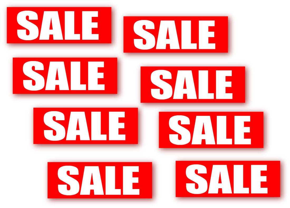 Sale small Horizontal 190mm x 590mm poster(6) | sale posters red Impact - Sale Posters & Signs
