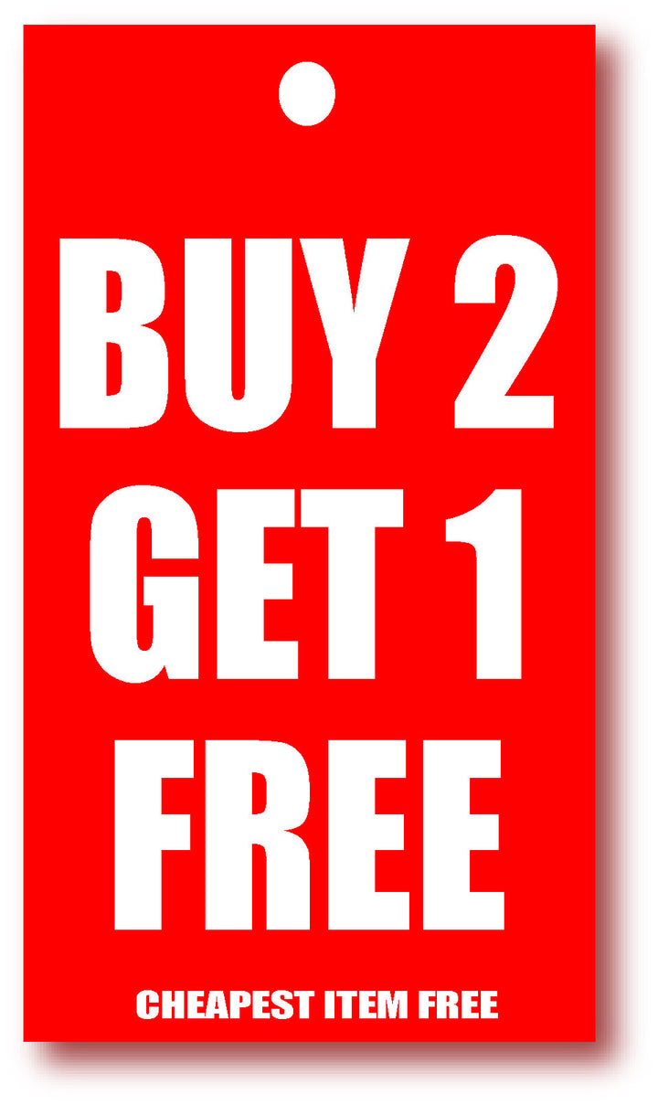 Buy 2 get 1 free clothing tickets 5"x3" | sale tickets - Sale Posters & Signs
