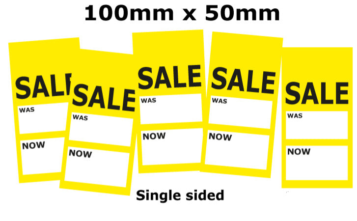 Yellow & black small sale hanger tickets 4" x 2" | sale tickets - Sale Posters & Signs