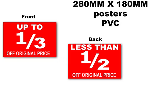 PVC Sale 280mm x 180mm posters x 6 Double sided