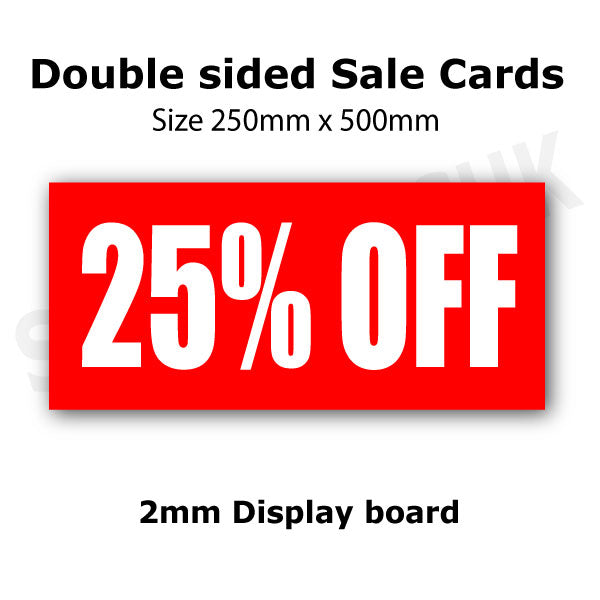 25% off Header Card impact 500 mm x 250mm | hanging cards;25%off - Sale Posters & Signs