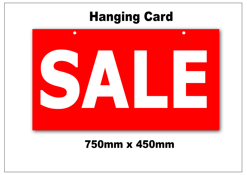 Sale Hanging Card 750mm x 450mm - Sale Posters & Signs