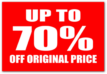 upto 70% Rail Cards 250mm x 200mm Card D/S | % Off Signage;rail cards;other Signage;70%off - Sale Posters & Signs