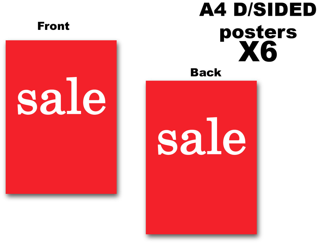 Sale A4 Double sided poster (8) 300gsm | A4 Posters;Other Posters;sale posters red Impact - Sale Posters & Signs