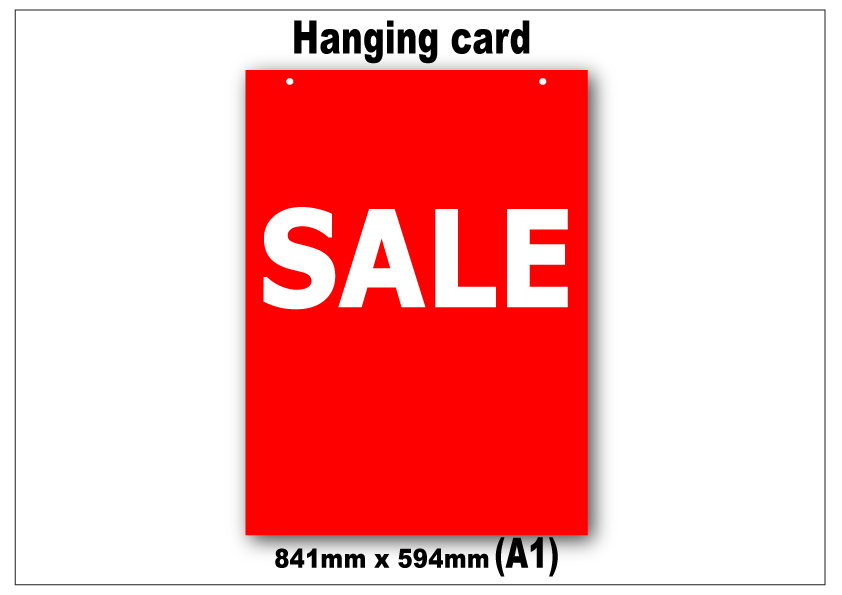 Sale Hanging Card 840mm x 590mm(A1) | hanging cards - Sale Posters & Signs