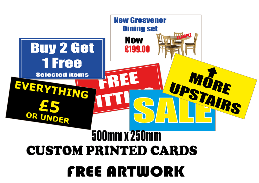 Bespoke 500mm x 250mm D/s Card print | Bespoke posters - Sale Posters & Signs