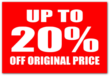 20% Rail Cards 250mm x 200mm Card D/S | % Off Signage;rail cards;other Signage;20%off - Sale Posters & Signs