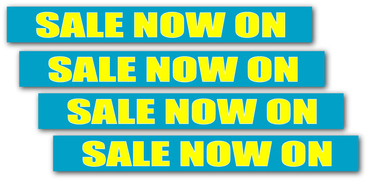 Sale Now On Blue and Yellow x4 1000mm x 125mm | blue sale posters - Sale Posters & Signs
