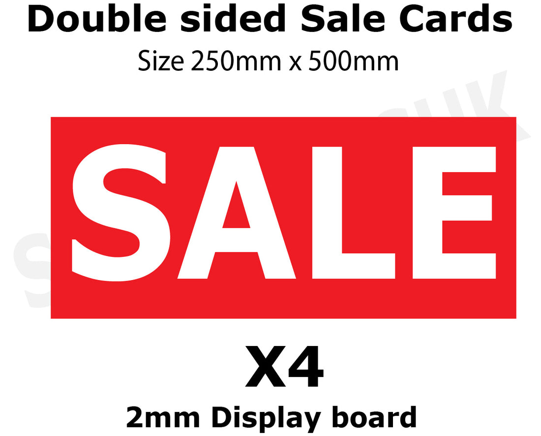 Sale Header Card 500 mm x 250mm (4) D/s | sale posters red Impact;hanging cards;Sale posters New - Sale Posters & Signs