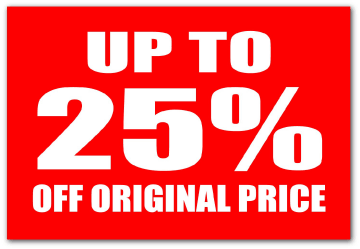 25% Rail Cards 250mm x 200mm Card D/s | % Off Signage;rail cards;other Signage;25%off - Sale Posters & Signs