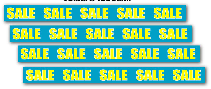 Sale Sale Sale Blue and Yellow x4 1000mm x 125mm | blue sale posters - Sale Posters & Signs
