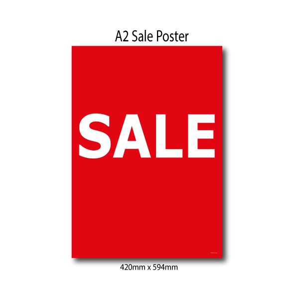 A2 Sale posters size 594mm x 420mm | sale posters red Impact - Sale Posters & Signs