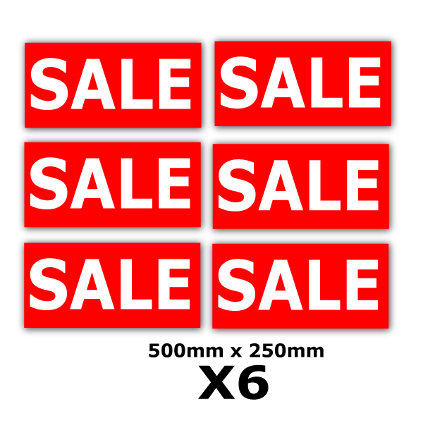 New Sale posters 500mm x 250mm(6) | hanging cards;Sale posters New - Sale Posters & Signs