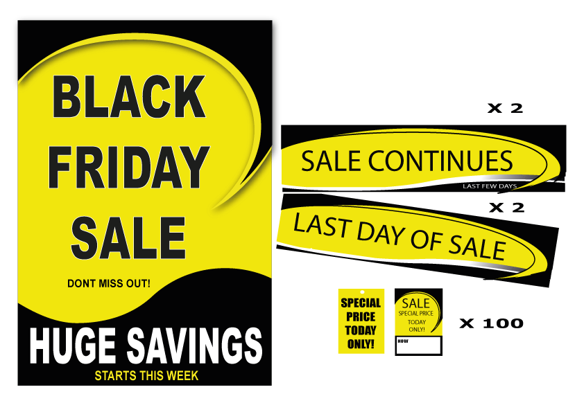 Black Friday Sale posters & Tickets pack - Sale Posters & Signs