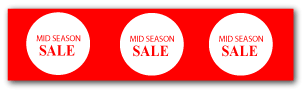 Mid Season Sale posters size1100mm x 260mm | sale posters red Impact - Sale Posters & Signs