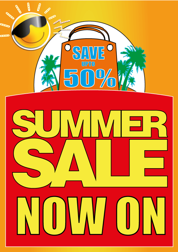 A1 SUMMER SALE POSTER BESPOKE RED | Summer Sale posters - Sale Posters & Signs