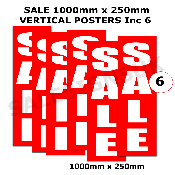 Sale Posters Red Vertical pack 1000mmx 250mm | sale posters red Impact;sale value packs - Sale Posters & Signs