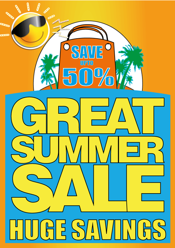 A1 SUMMER SALE POSTER BESPOKE Blue | Summer Sale posters - Sale Posters & Signs