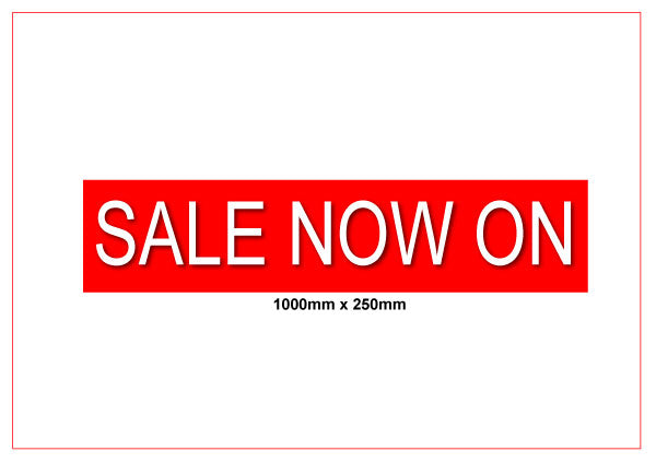 Sale Now On Horizontal Red and Black poster | Red and Black Sale;sale posters red Impact - Sale Posters & Signs