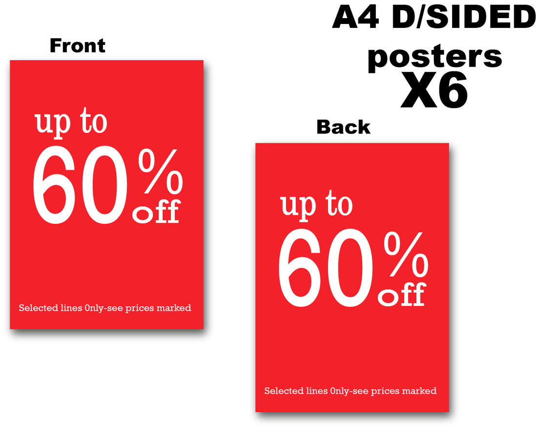 60%off A4 Double sided poster (8) 300gsm | 60% off;Other Posters;10%off - Sale Posters & Signs