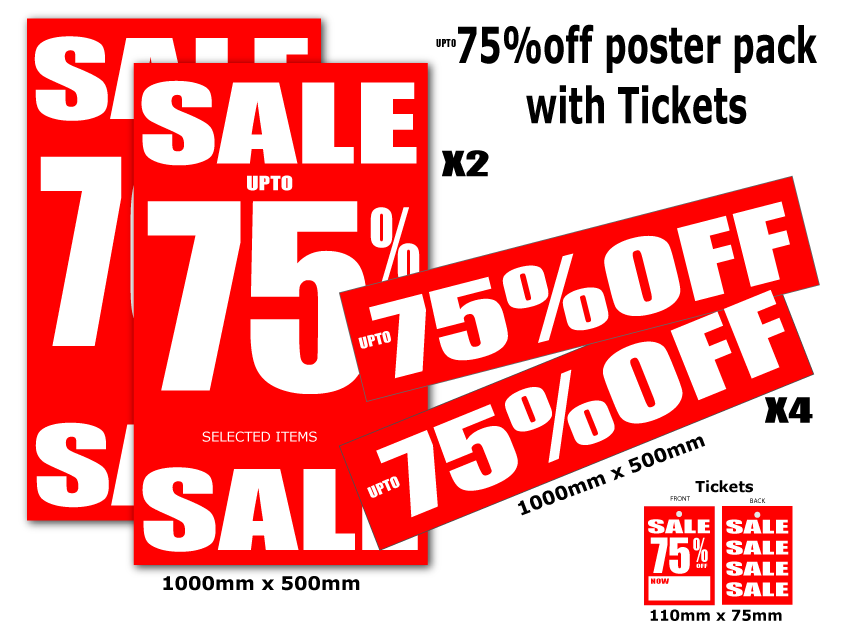 Sale V 75%off posters value pack with tickets - Sale Posters & Signs