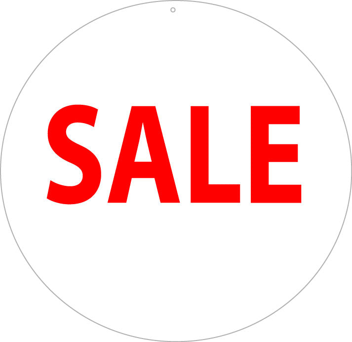 Round Sale White window posters d/sided 480mm | sale posters red Impact;hanging cards - Sale Posters & Signs