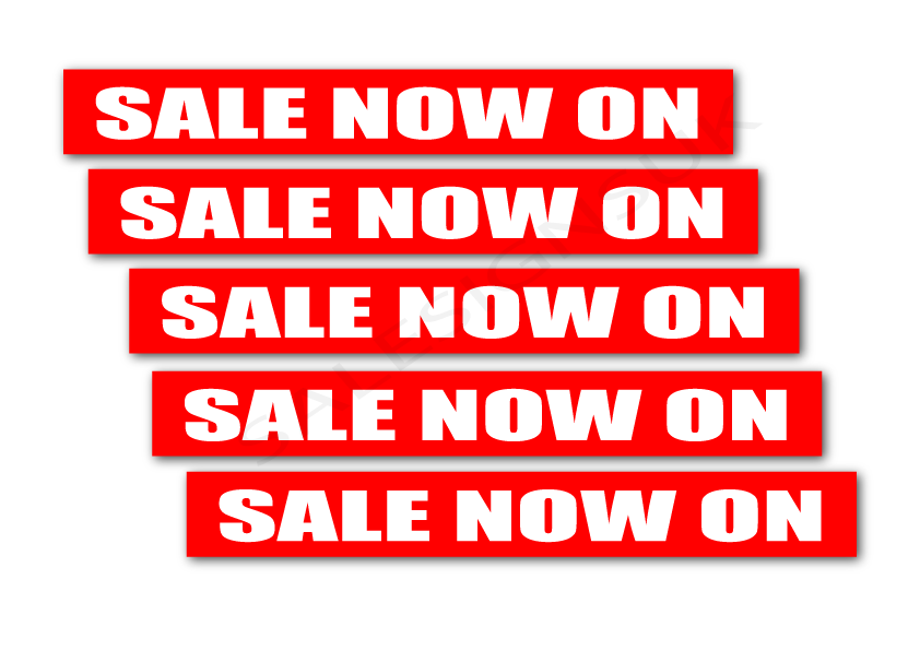 Sale Now On posters size125mm x 1000mm(5) | sale signage red - Sale Posters & Signs