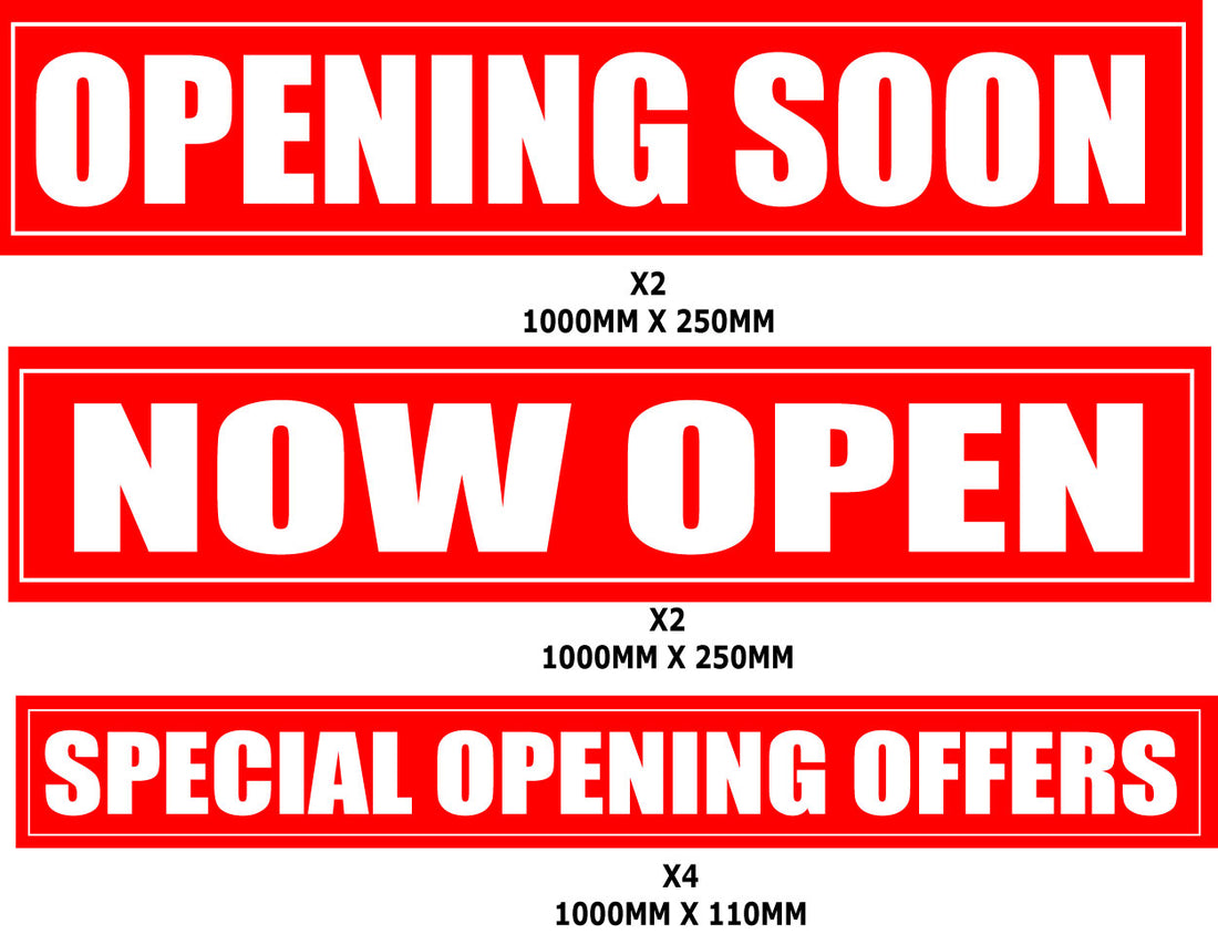 New store opening posters pack | sale signage red;Other Posters - Sale Posters & Signs