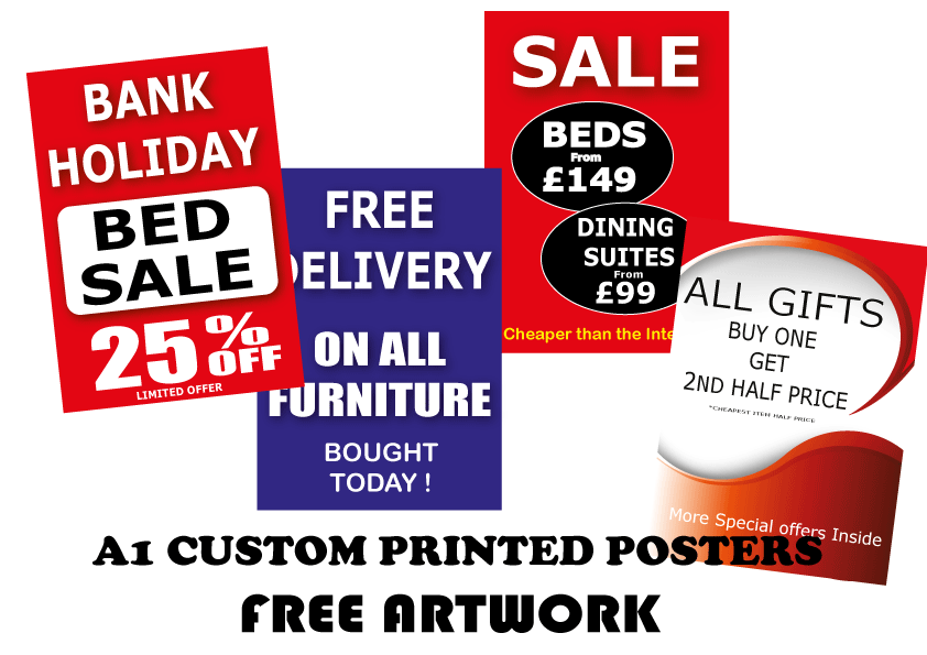 Bespoke A1 Poster print | other Signage;Closing Down;Bespoke posters;Sale posters New;sale posters red Impact;Other Posters - Sale Posters & Signs