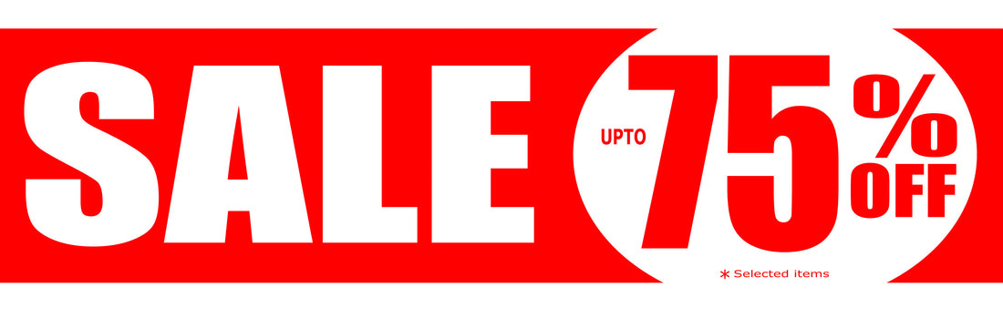 Sale Upto 75%off Red 1000mm x 250mm posters | % Off Signage;Closing Down;75%off - Sale Posters & Signs