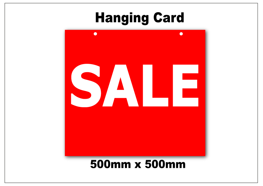 Sale Hanging Card New style Size 500mm x 500mm | hanging cards;Sale posters New - Sale Posters & Signs