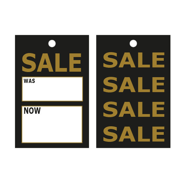 Gold & Black sale was now tickets 4.5" x 3"(100) | sale tickets;Gold and Black Collection - Sale Posters & Signs