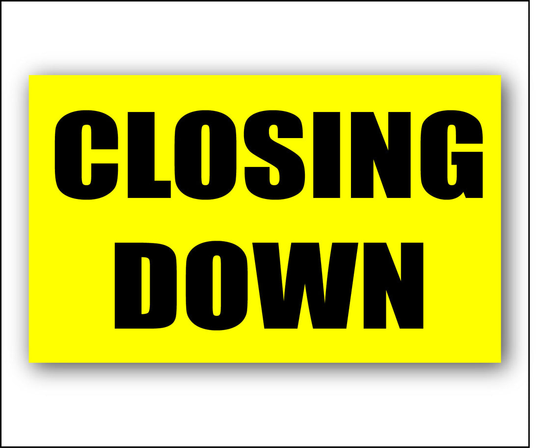 Large Closing Down H Yellow 1000mmx 500mm | Closing Down;Yellow and Black pos - Sale Posters & Signs