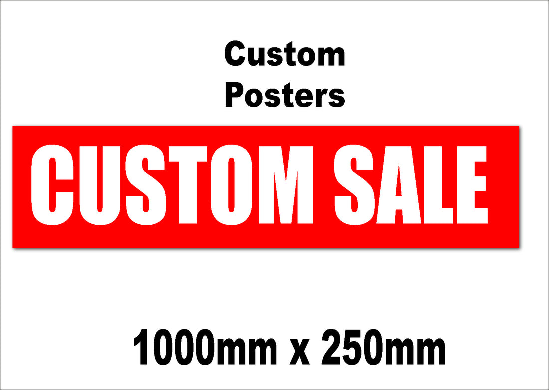 Custom posters 1000mm x 250mm | sale signage red;Closing Down;Bespoke posters;Sale posters New;sale posters red Impact - Sale Posters & Signs