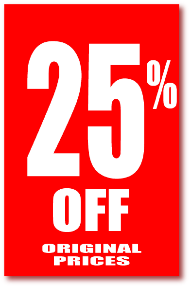 25%off Red 760mm x 500mm posters(2) | Closing Down;% Off Signage;25%off - Sale Posters & Signs