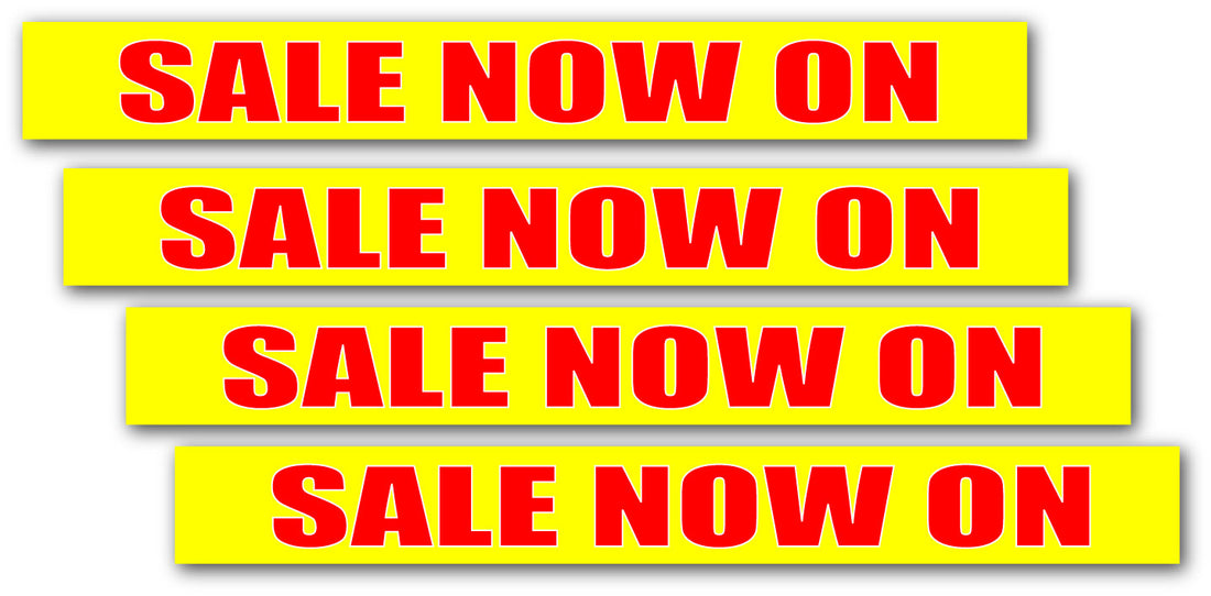 Sale Now On Red and Yellow x4 125mm x 1000mm | yellow and red posters - Sale Posters & Signs