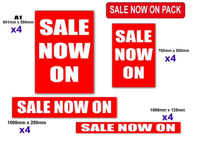 Sale now on value pack includes 18 | sale posters red Impact;sale value packs - Sale Posters & Signs