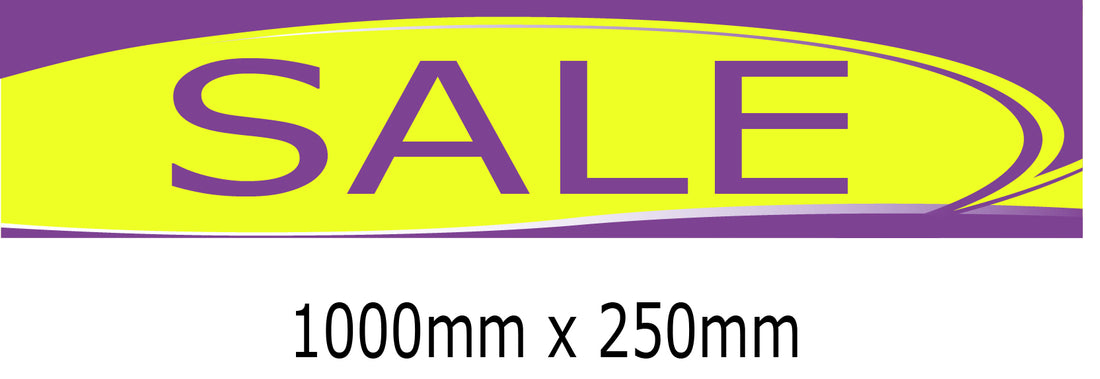 H Sale poster lime & purple 1000mm x 250mm(6) | Purple and green sale range - Sale Posters & Signs