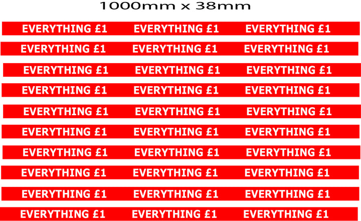 Everything £1 Shelf strips 10 size 38mm x 1000mm - Sale Posters & Signs