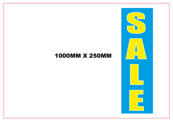 Sale vertic Blue and Yellow poster 1000mm x 250mm | blue sale posters - Sale Posters & Signs