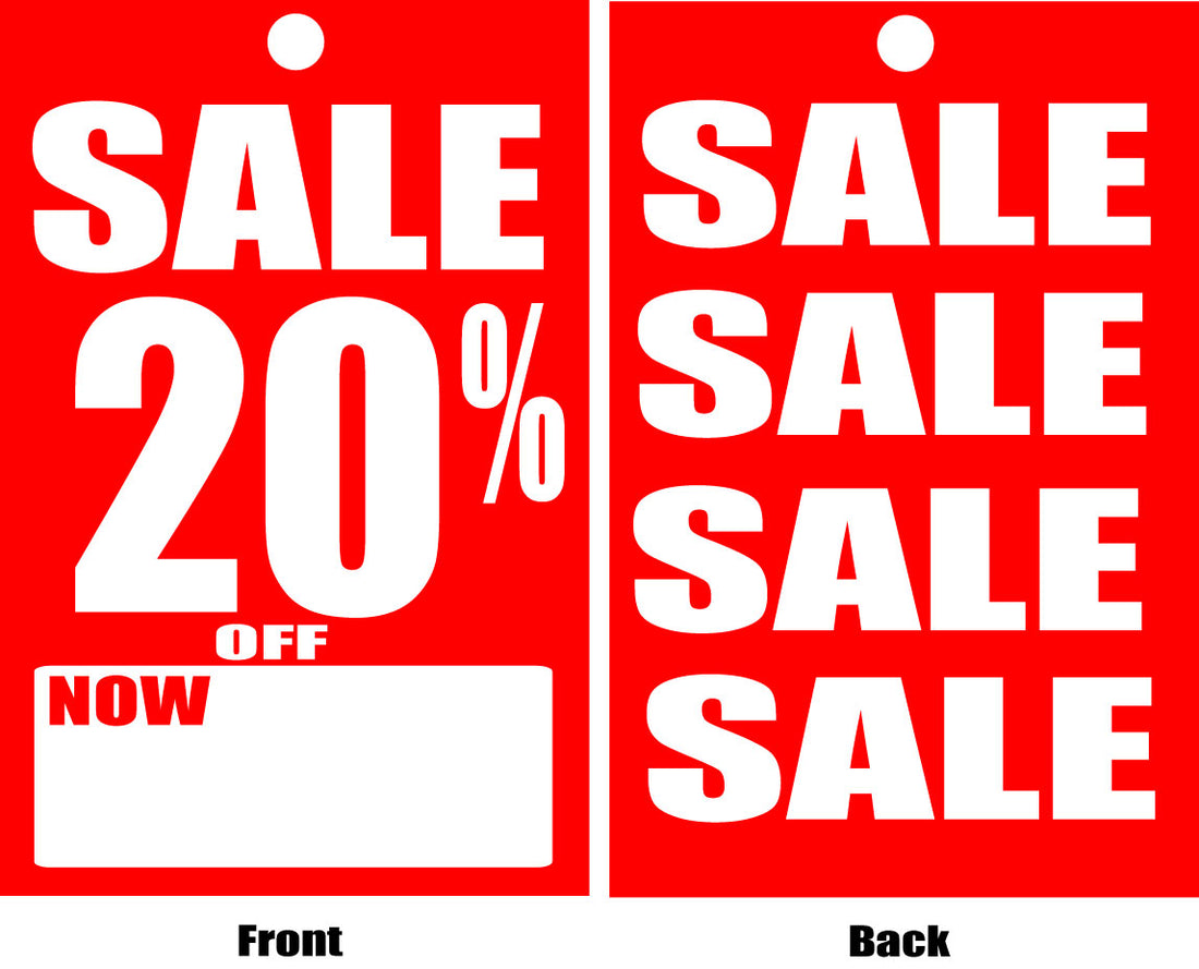 Sale 20% off Now tickets 4.5" x 3" per 100 | sale tickets;% Off Signage;20%off - Sale Posters & Signs