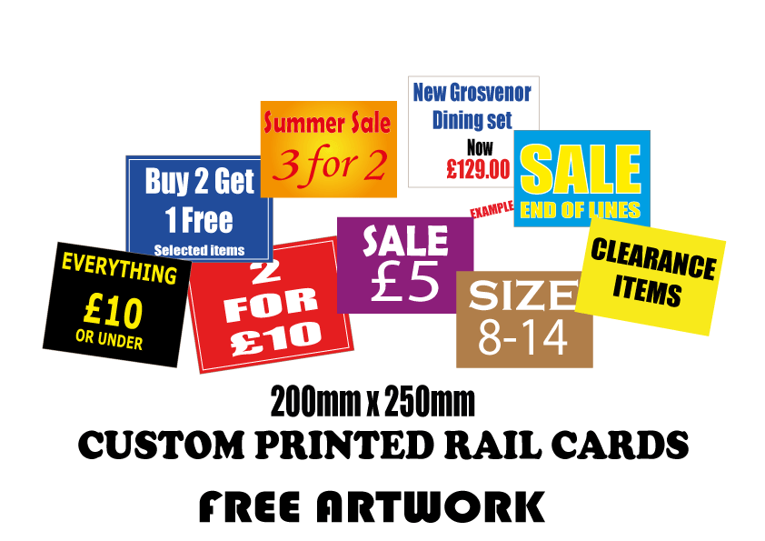 Bespoke Rail Cards 250mm x 200mm D/S | rail cards;other Signage;Bespoke posters - Sale Posters & Signs
