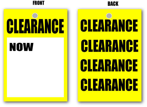 Yellow Clearance NOW tickets 4" x 3" per 100 | Closing Down;Yellow and Black pos;Black Friday - Sale Posters & Signs