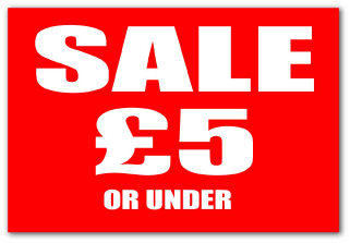 £5 or under Rail Cards 250mm x 200mm Card | rail cards;other Signage - Sale Posters & Signs