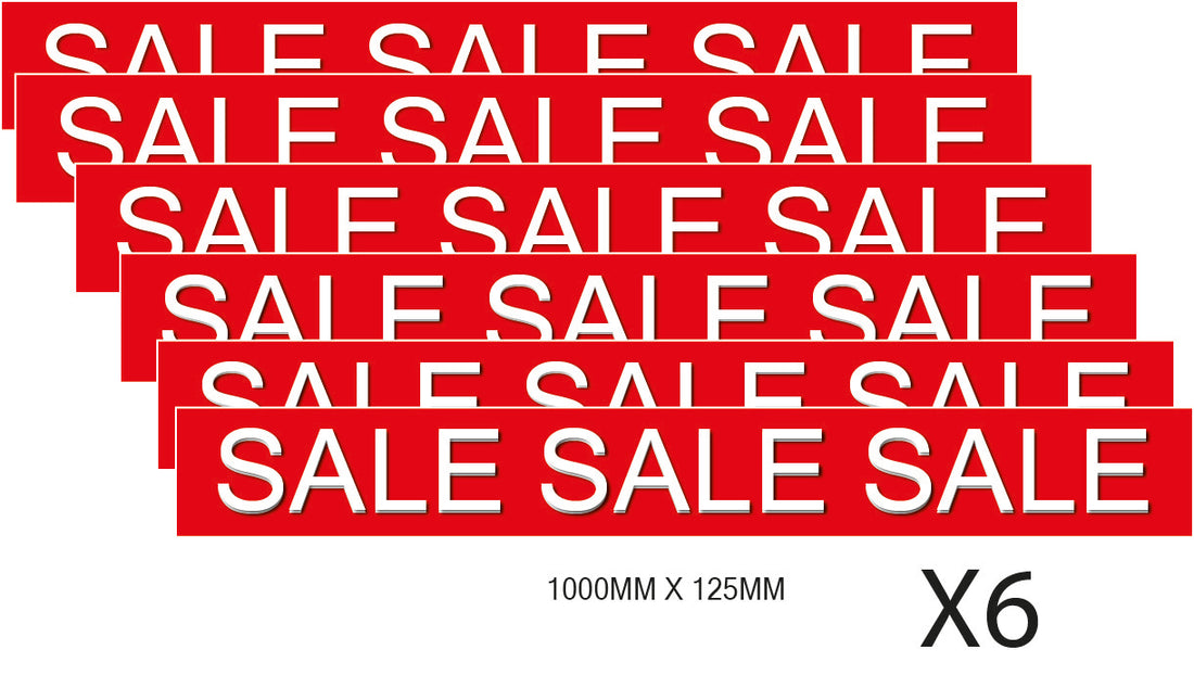 Sale Sale Sale Horizontal Red and Black poster x 5 | Red and Black Sale - Sale Posters & Signs