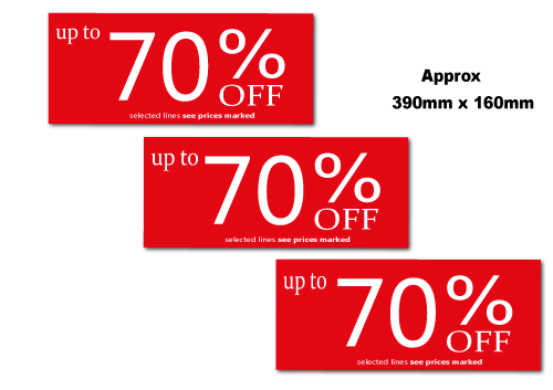 70%off Price display Cards 360mm x 160mm (4) | rail cards;Clearance;70%off - Sale Posters & Signs