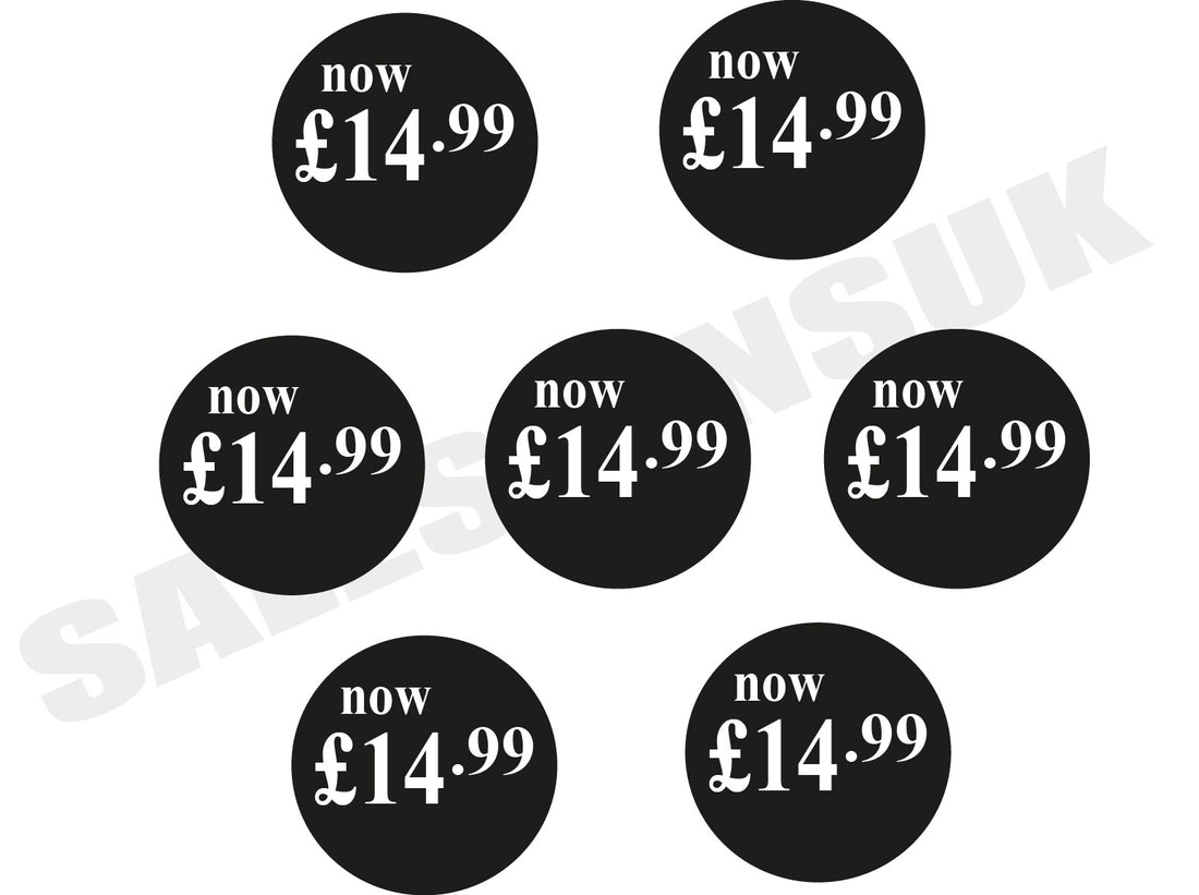 £14.99 price black Stckers (300) | % Off Signage;Sale Stickers - Sale Posters & Signs