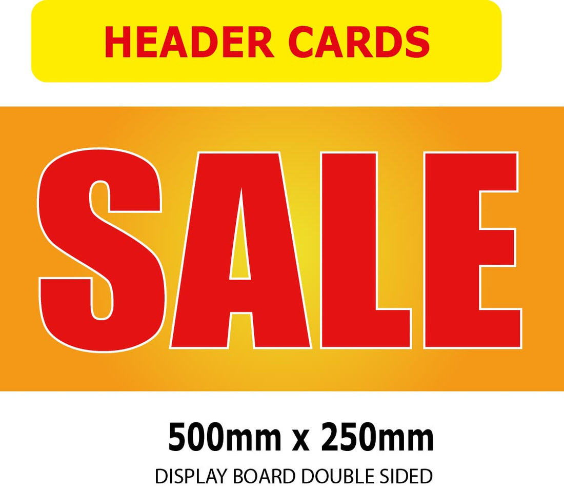Vinetter SALE HEADER CARD D/S 500mm x 250 | hanging cards;Summer Sale posters - Sale Posters & Signs