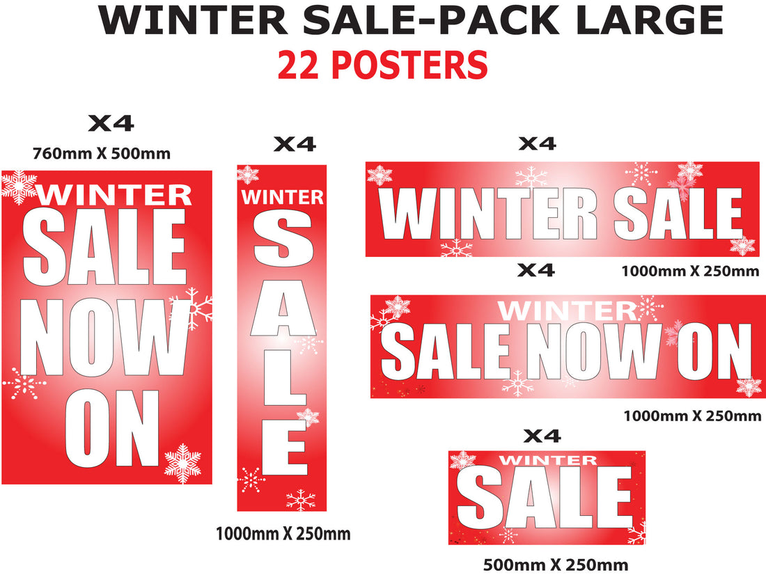 Winter sale posters package large 22 posters - Sale Posters & Signs