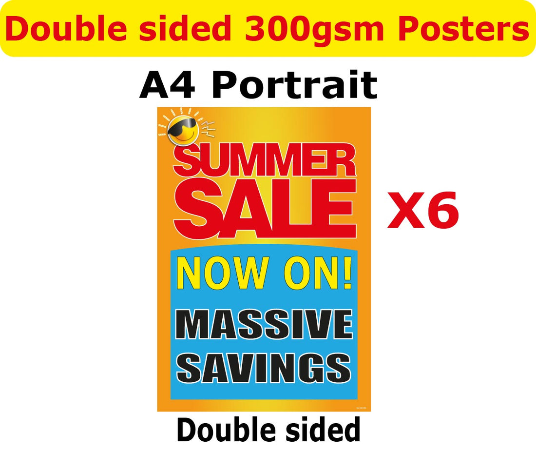 A4 SUMMER SALE D/S POSTERS (6) | Summer Sale posters - Sale Posters & Signs